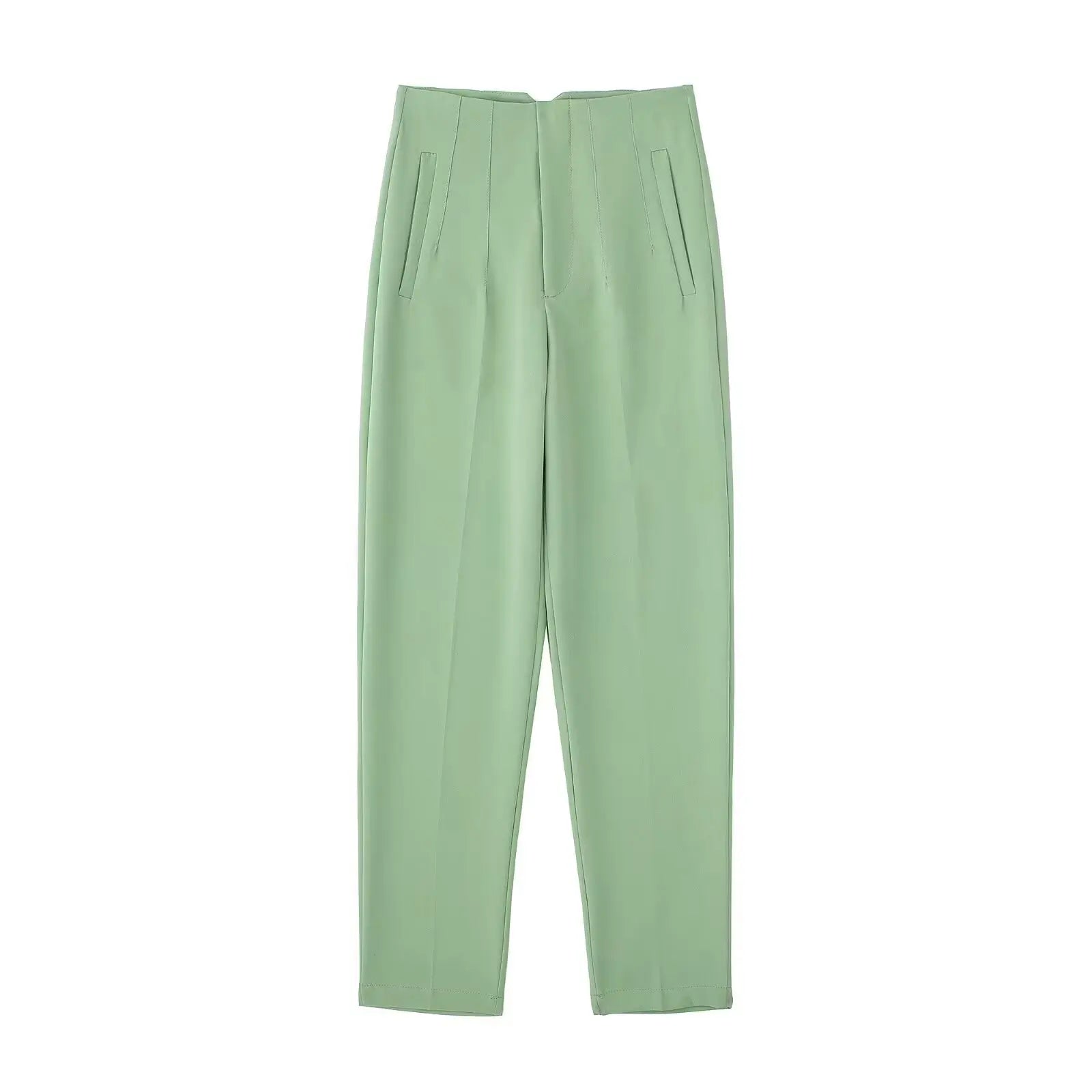 Solid HH Flat Front Pencil Pant’s/High Waist Casual Streetwear/Woven  Trouser’s Office Wear Chic Pant’s.
