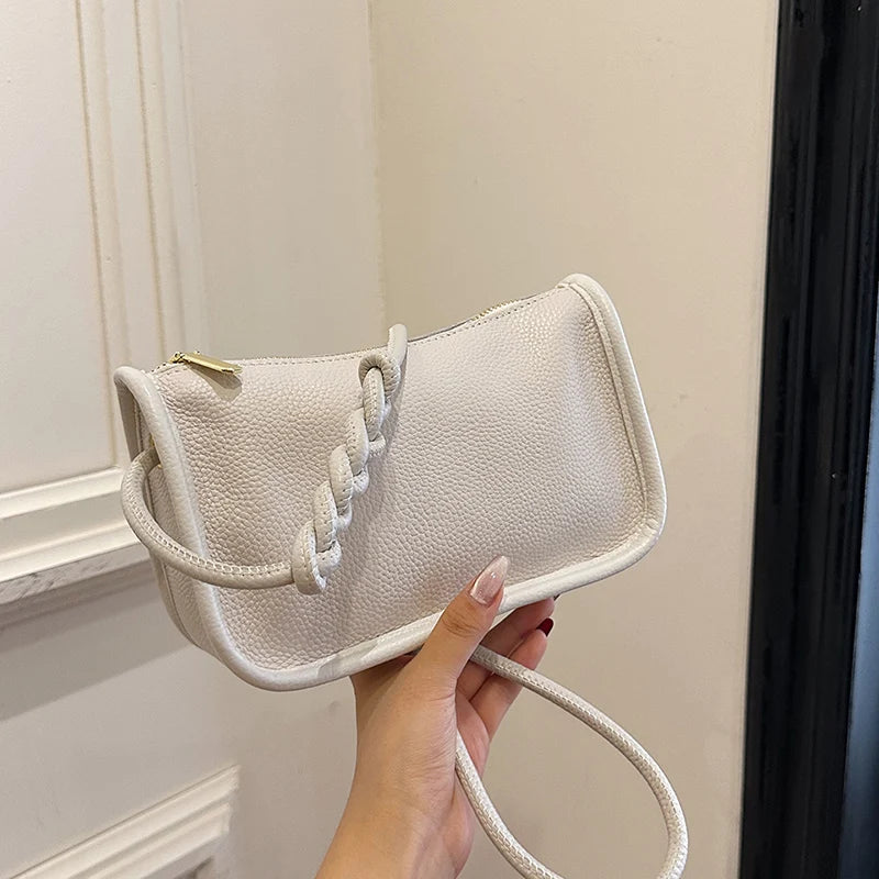 Modern Blend Boutique™ | Luxe Genuine Cowhide Leather Crossbody Bag – Premium Braided Strap Shoulder Purse for Women