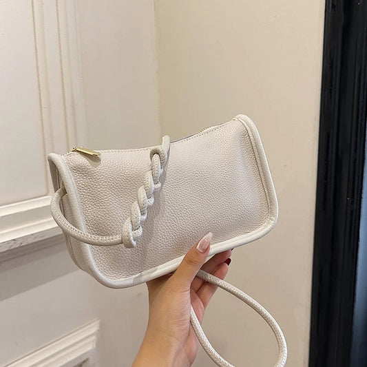 Modern Blend Boutique™ | Luxe Genuine Cowhide Leather Crossbody Bag – Premium Braided Strap Shoulder Purse for Women
