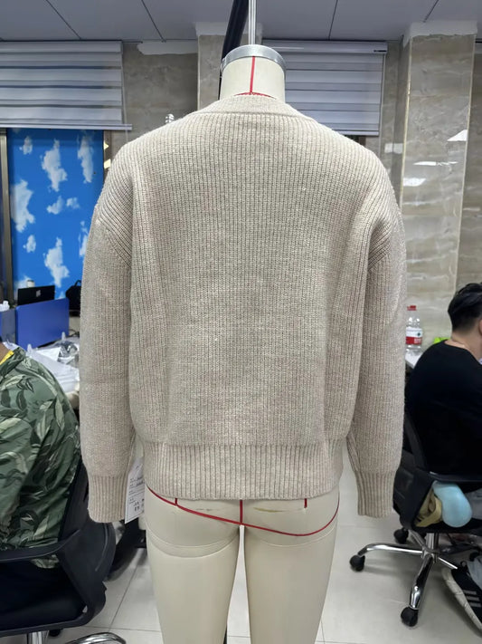 Women’s Zip-Up Knitted Sweater/Cardigan – Mock Neck Long Sleeve Open-Front Winter Jacket/Casual Long Sleeve Open Front Cardigan/Outwear Coat Fashion Streetwear.