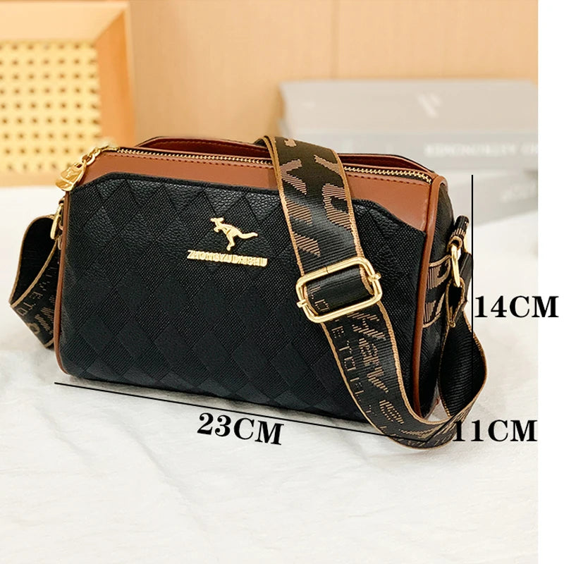 Luxury High Quality Women Messenger Bag Famous Designer Lady Shoulder Bags Fashionable Checkered Trendy Crossbody.