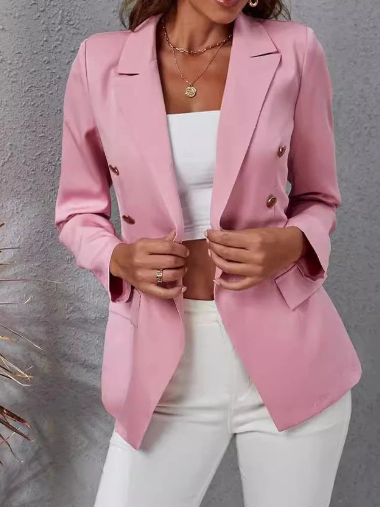 New Classic Winter Blazer’s/Solid Colored Button Up Styled Blazer/Fashion Casual Suit/Slim Fitted Blazers Women.