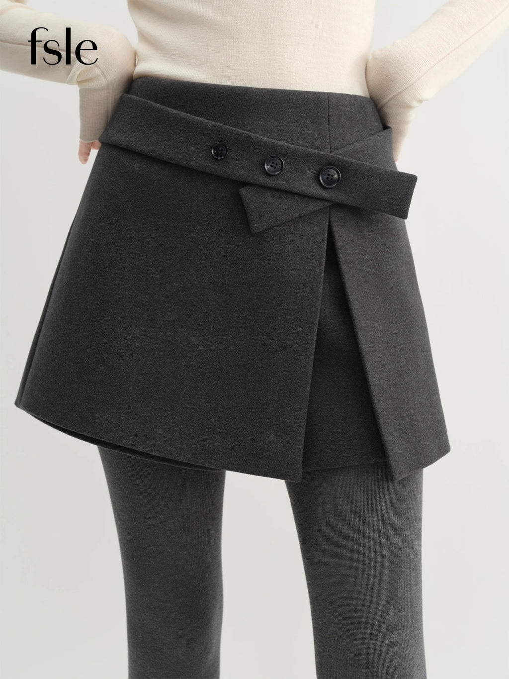 Fashion FSLE Asymmetrical Designed Women's A-Line Skirt/Pant Slit Hem Flattering High-Rise Short’s/Winter Arrival Chic Essentials