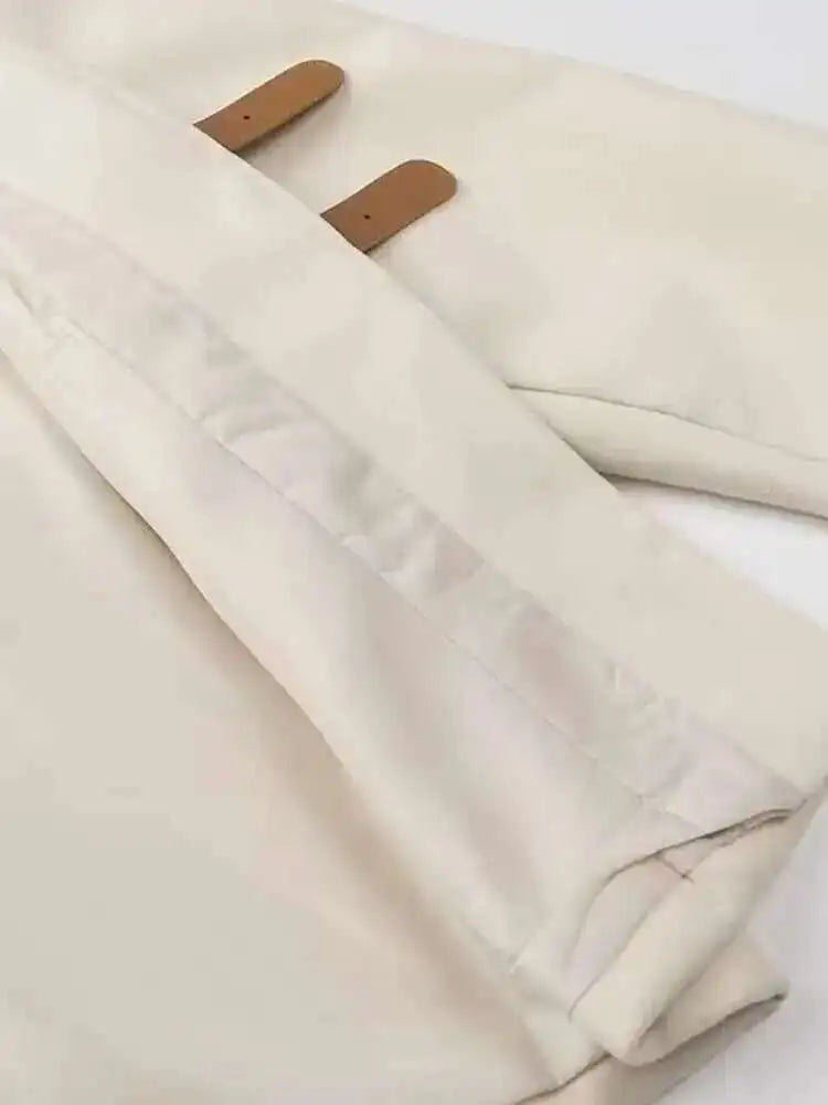 Strapped V Neck Elegant Blazer/New Long Sleeve/Metal Buckle Jacket Fashion Tide Autumn.