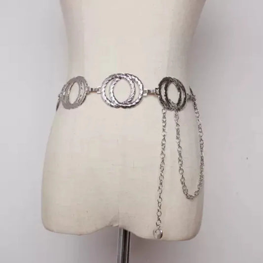 Big O-Ring Chain Belts for Women Girls Body Chain For Party Wedding Daily Accessory Wear.