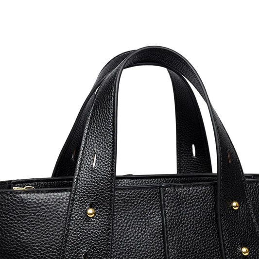Timeless Black Leather Tote & Crossbody Bag for Everyday Style