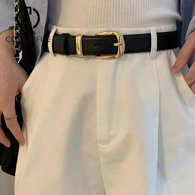 Fashion Genuine Leather Belt’s/High Quality Gold Buckle