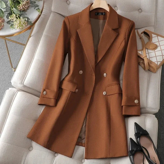Timeless Elegance Longline Double-Breasted Blazer|Modern Blend Boutique | Elevated Women’s Workwear