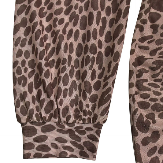 Luxury Leopard Print Cut-Out Maxi Dress – Deep V Long Sleeve Bodycon Gown