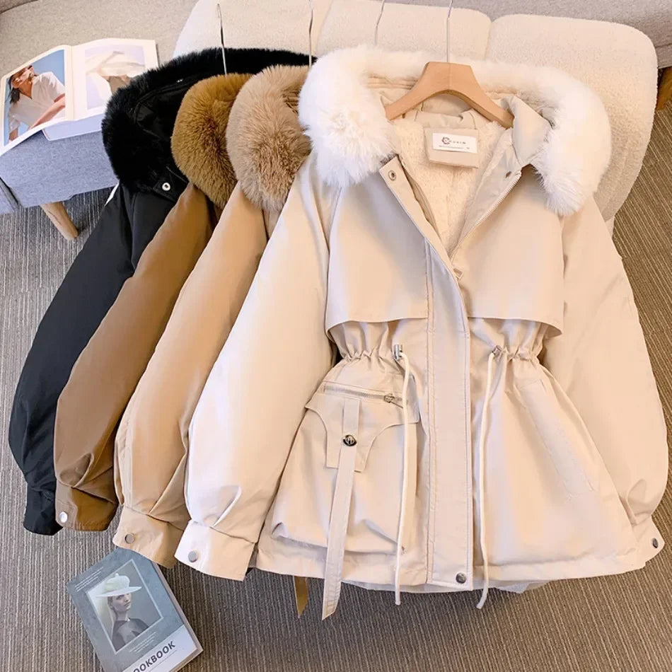 New Winter Women's Down Coat for Women, Slimming Fashionable Down Jacket with Fur Collar for Women Warm Winter Fur-lined Coat (Copy)