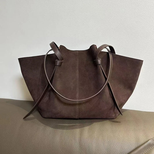 Luxury Faux Suede Tote Bag – Large Capacity Minimalist Shoulder Bag | Modern Blend Boutique