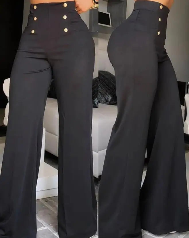 High Waist pants, single flare leg bottoms with Bootcut Flared Trousers.