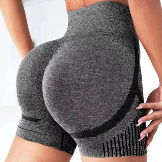 Fitted Yoga Shorts High Waist/ Workout Short’s Fitness Yoga/Lift Butt Fitness Ladies Gray Yoga Gym Running Short Pants Sportswear.