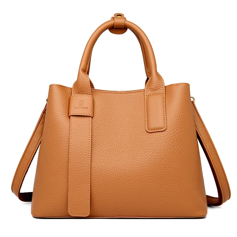 Business Handbags For Women 2025/ Luxury Designer Handbag Pure Color/Big Capacity Shoulder Crossbody Bags Branded Top-handle Tote.