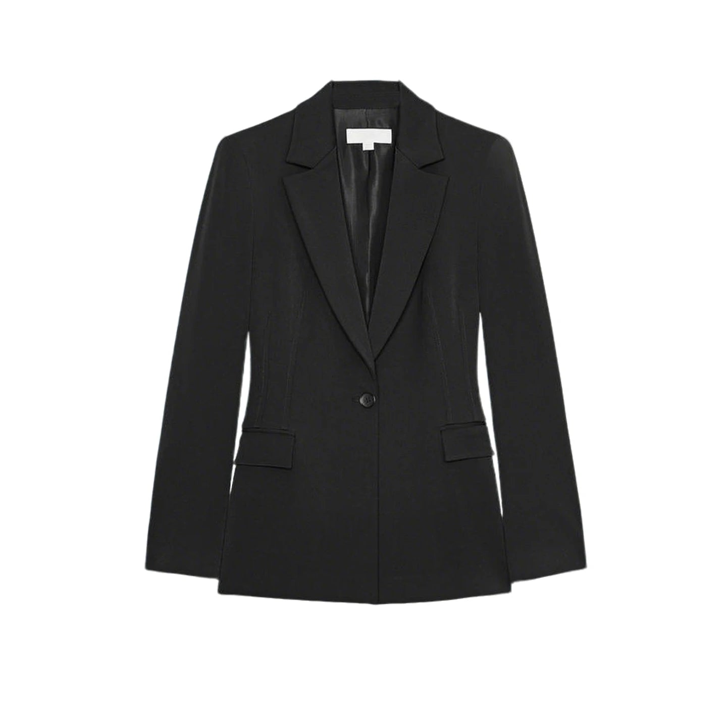 Timeless Tailored Shoulder Pad Blazer | Women’s Slim Fit Single Button French Suit Jacket | Office & Business Chic