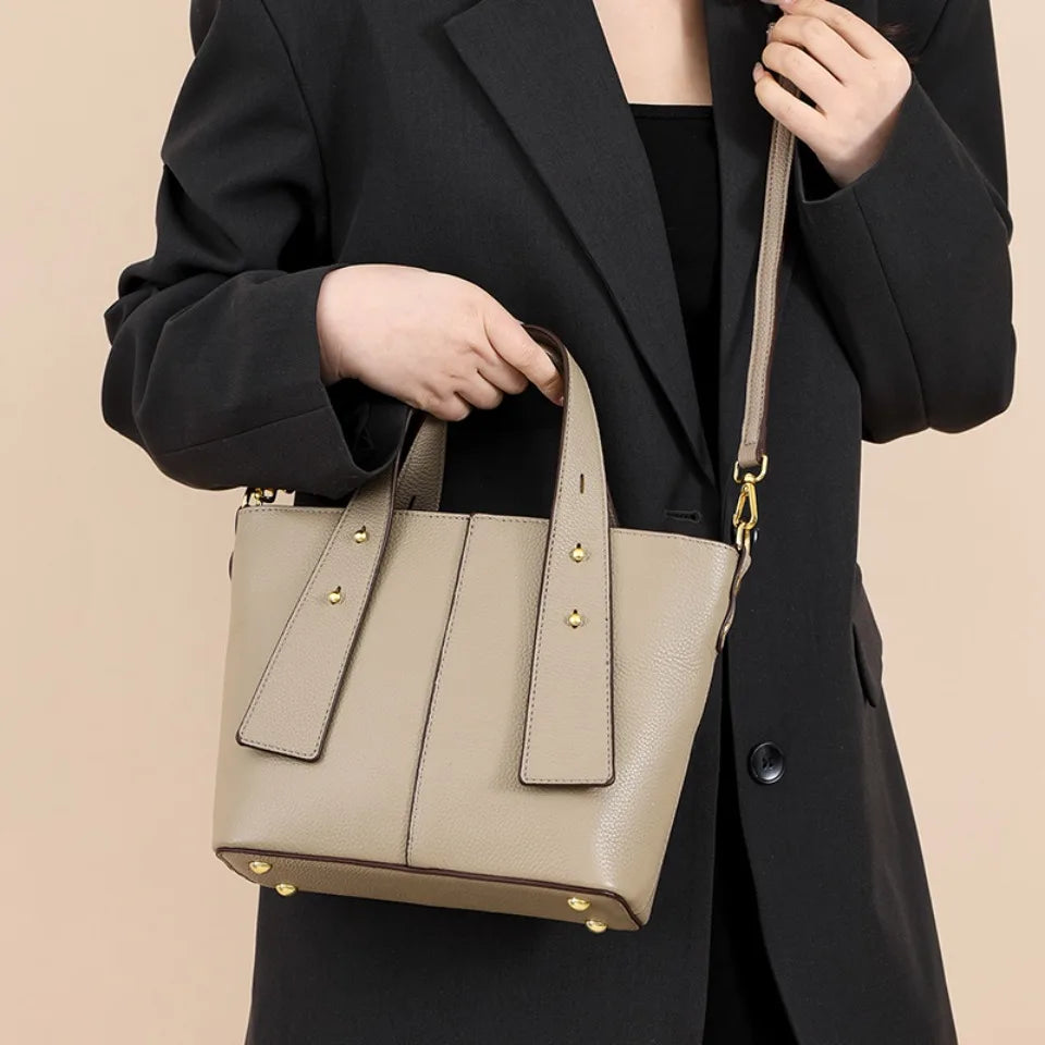 Timeless Black Leather Tote & Crossbody Bag for Everyday Style