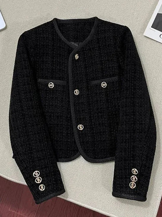 High-end Tweed Coat/Noble French Elegant Fashionable/Versatile Short Jacket.