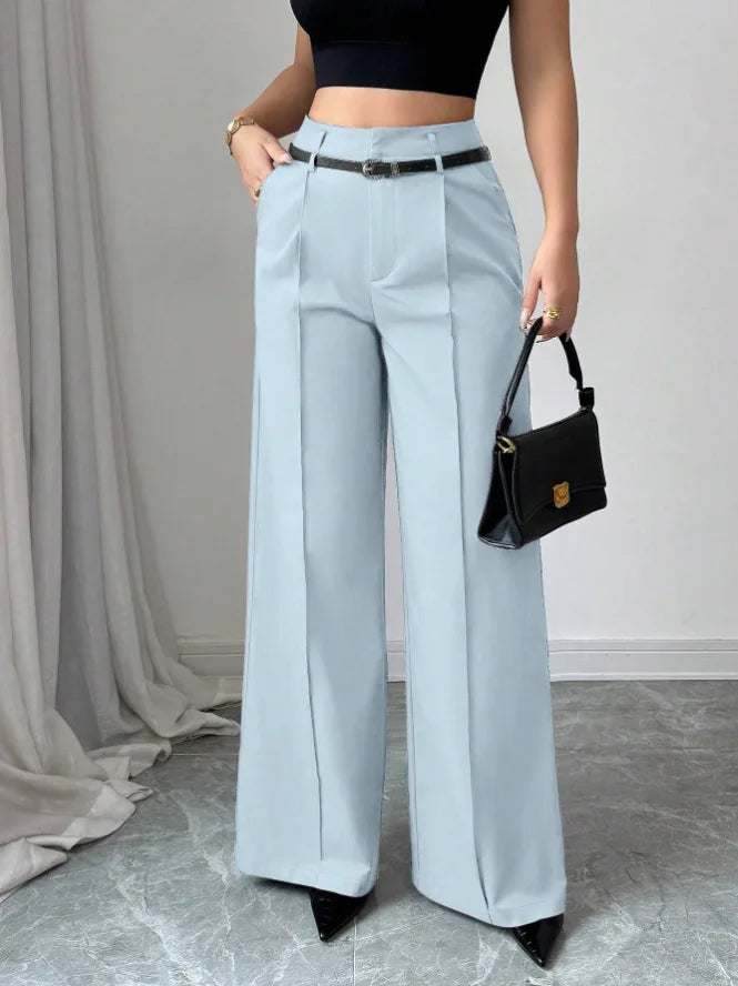 Modern Commense Trouser’s/Loose Fitted Pant’s/Tatting Designed/Slightly Stretched Pant’s/Comfortable High Ride Wear/Plain Full Length/ Wide Leg Pant’s.