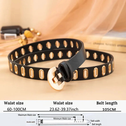 Fashion Gold Buckle Belt For Women/Waist Belts High Quality Waistband Luxury Ladies.
