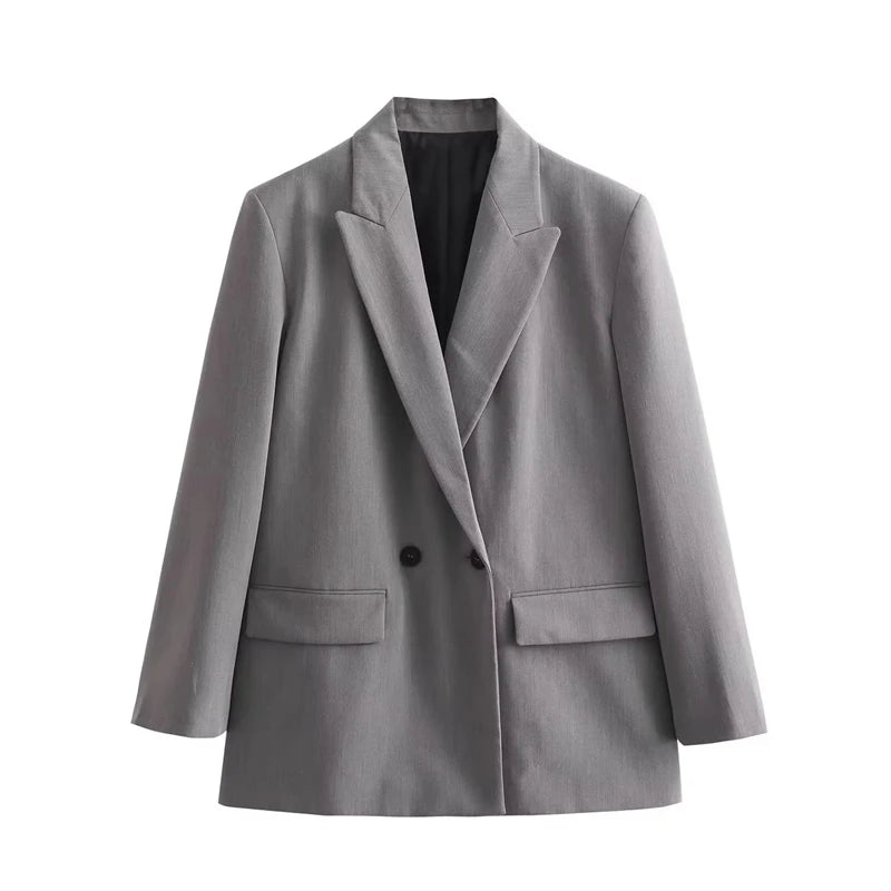 Women’s Plaid Single-Button Blazer – Tailored Notched Collar Jacket | Elegant Office & Casual Chic Outerwear