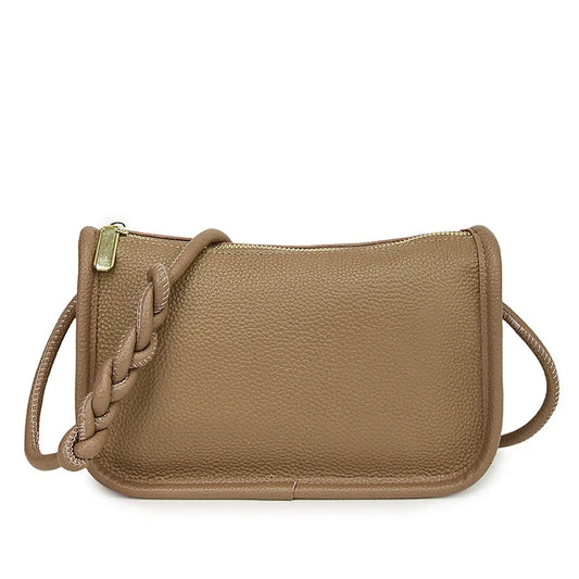 Modern Blend Boutique™ | Luxe Genuine Cowhide Leather Crossbody Bag – Premium Braided Strap Shoulder Purse for Women
