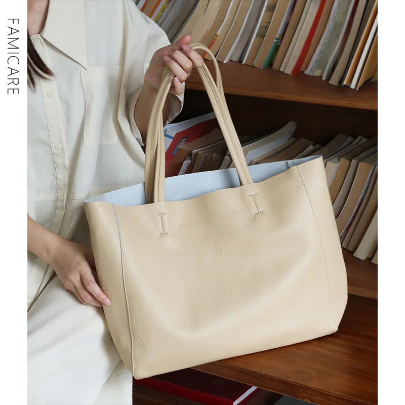 Genuine Leather Luxury Tote Bag – Timeless Everyday Elegance