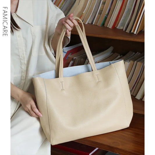 Genuine Leather Luxury Tote Bag – Timeless Everyday Elegance