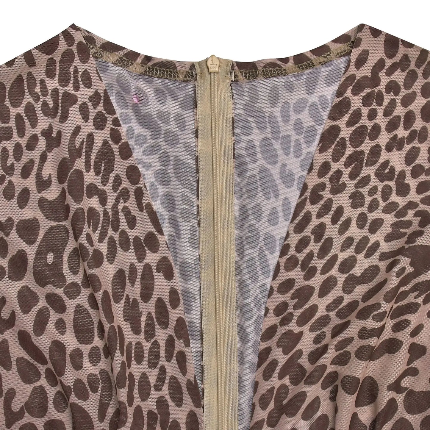 Luxury Leopard Print Cut-Out Maxi Dress – Deep V Long Sleeve Bodycon Gown
