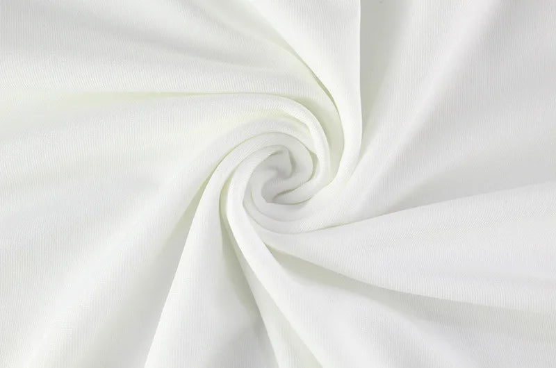 Elegant Cut-Out White Bodycon Maxi Dress – Long Sleeve High Neck Evening Dress for Women