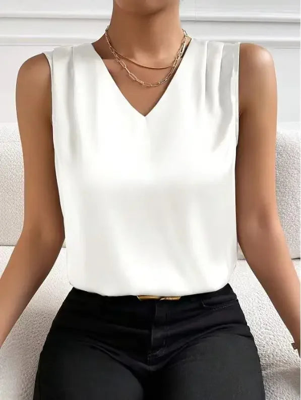 Elegant Tunic Shirts Top Blouses/ Elegant White Vintage Office Satin/ Silk Toned Basic Chiffon Blouse Top’s.