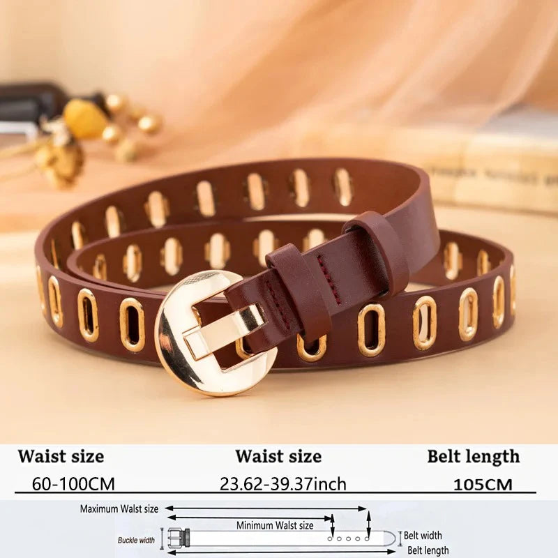 Fashion Gold Buckle Belt For Women/Waist Belts High Quality Waistband Luxury Ladies.