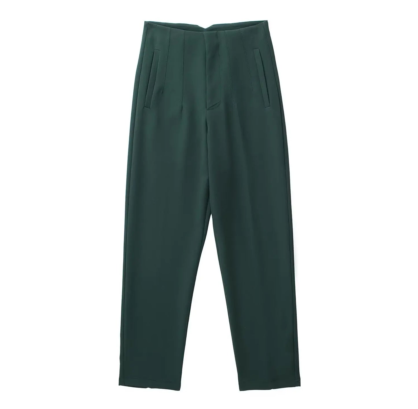 Solid HH Flat Front Pencil Pant’s/High Waist Casual Streetwear/Woven  Trouser’s Office Wear Chic Pant’s.