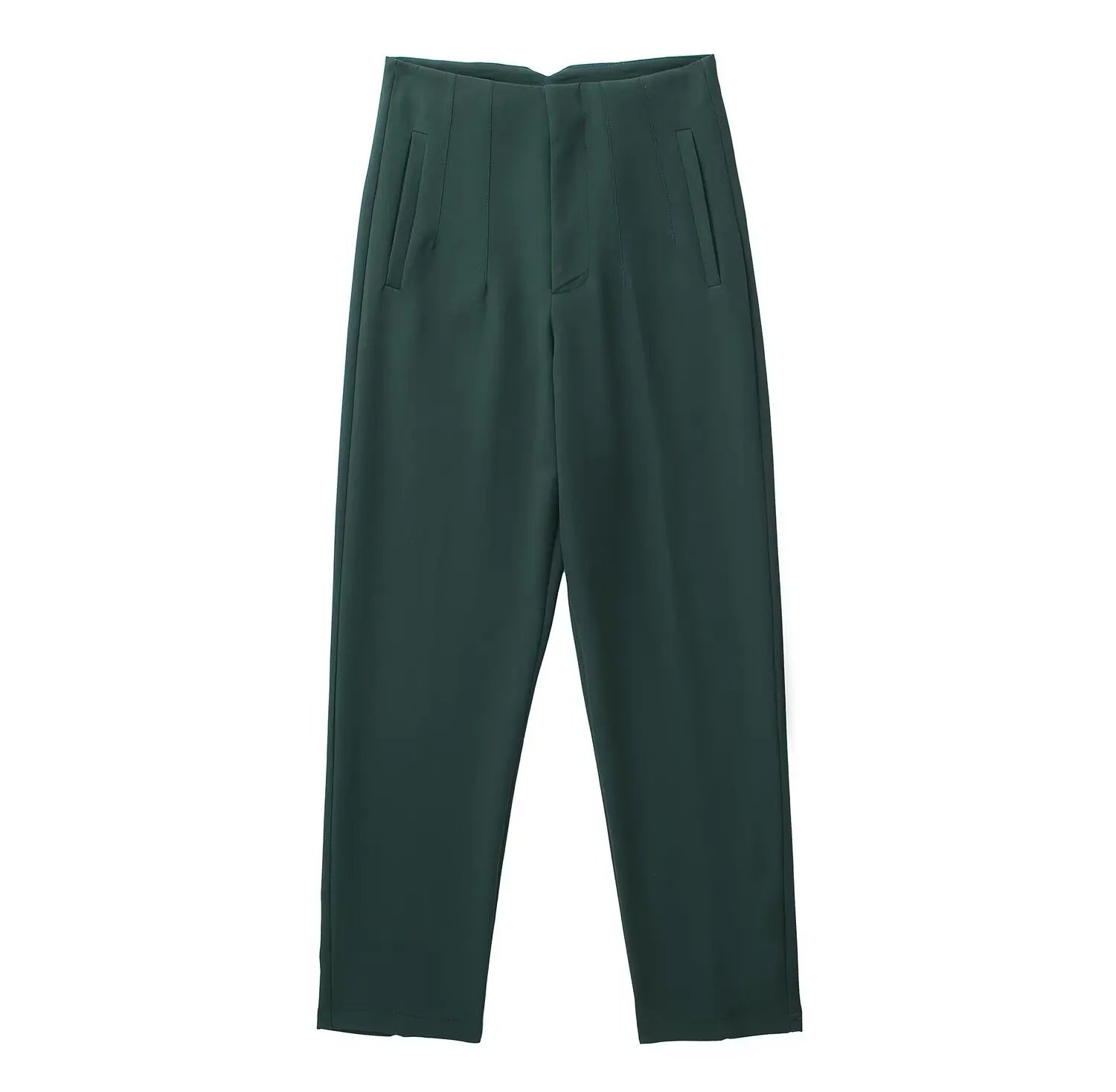 Solid HH Flat Front Pencil Pant’s/High Waist Casual Streetwear/Woven  Trouser’s Office Wear Chic Pant’s.