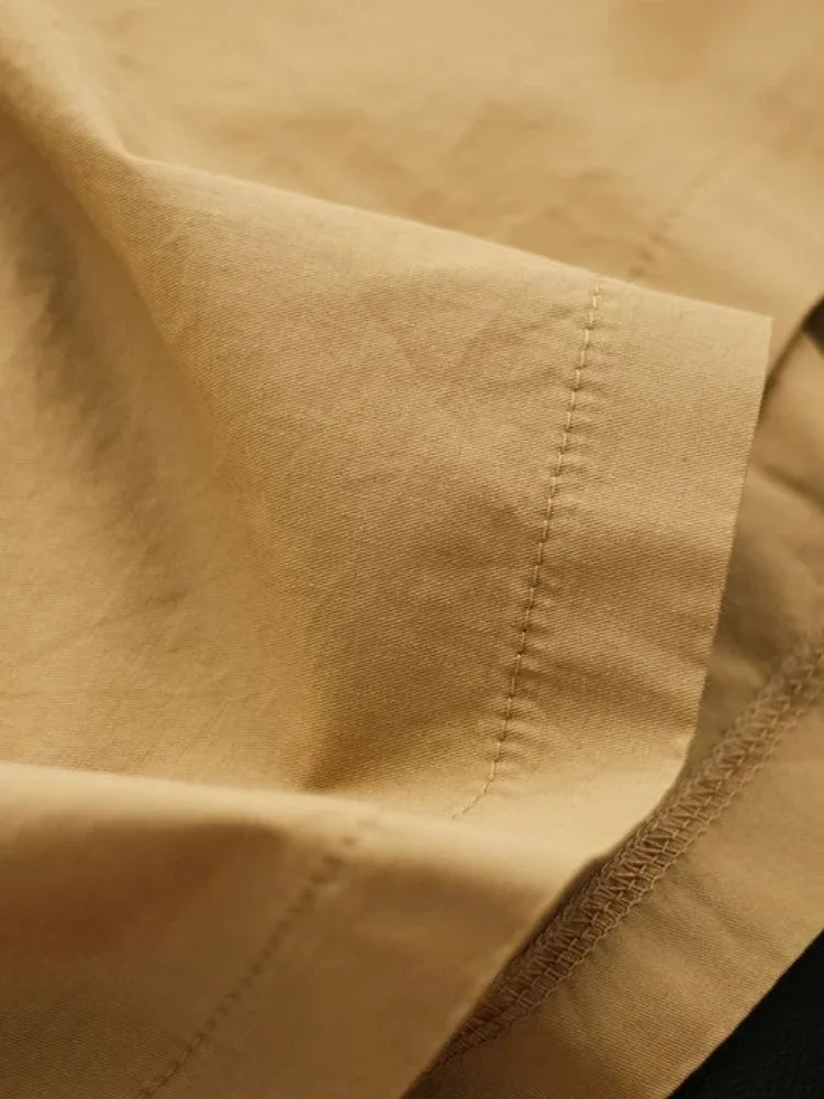 Retro Style Khaki Pant’s/Pure Cotton Casual Wear/Loose Fit Elastic Waist/Wide Leg Pant’s/Artistic Comfy Daily Bottom’s.