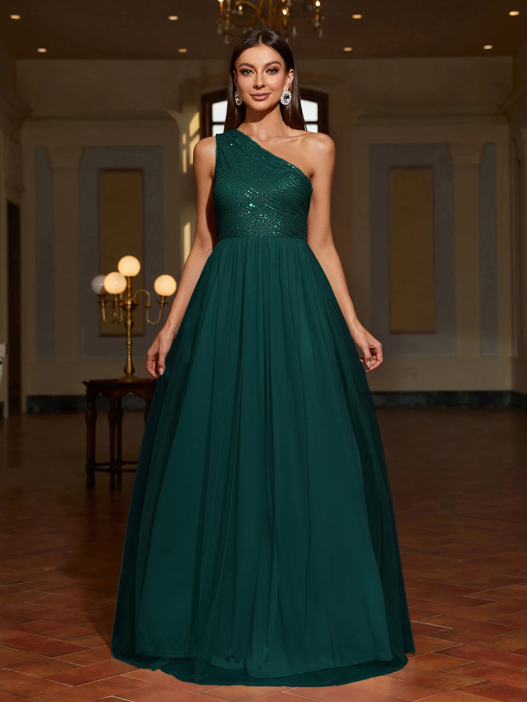 Asymmetrical Backless Exquisite Sequin Mesh  Dress/Long Evening Dress/Special Host Performance/ Bridesmaid Dress.🖤