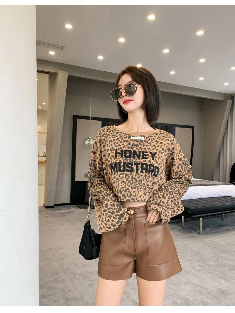 Luxury High-Waisted Faux Leather Tailored Shorts – Structured Designer-Inspired Statement Piece