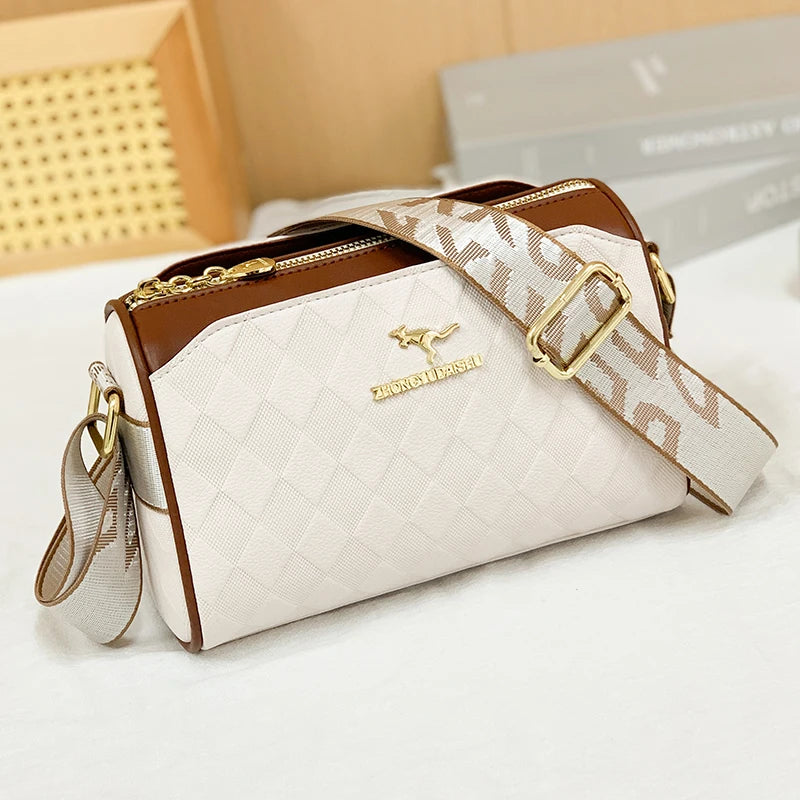 Luxury High Quality Women Messenger Bag Famous Designer Lady Shoulder Bags Fashionable Checkered Trendy Crossbody.