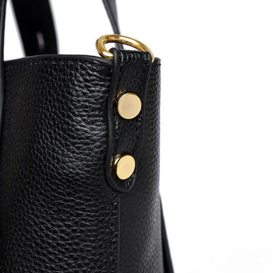 Timeless Black Leather Tote & Crossbody Bag for Everyday Style