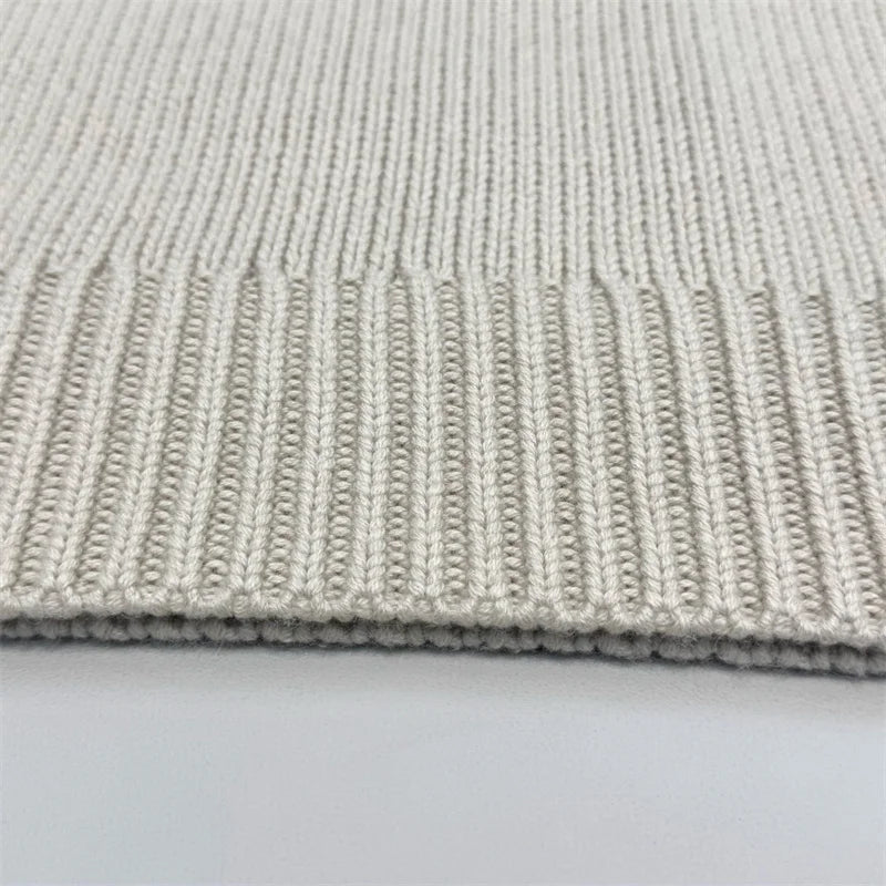 Women's Versatile Crewneck  Cashmere knitted Sweater/Ribbed Neckline/Elastic Cuff Hem/Long Sleeved Woolen Blend Pullover.