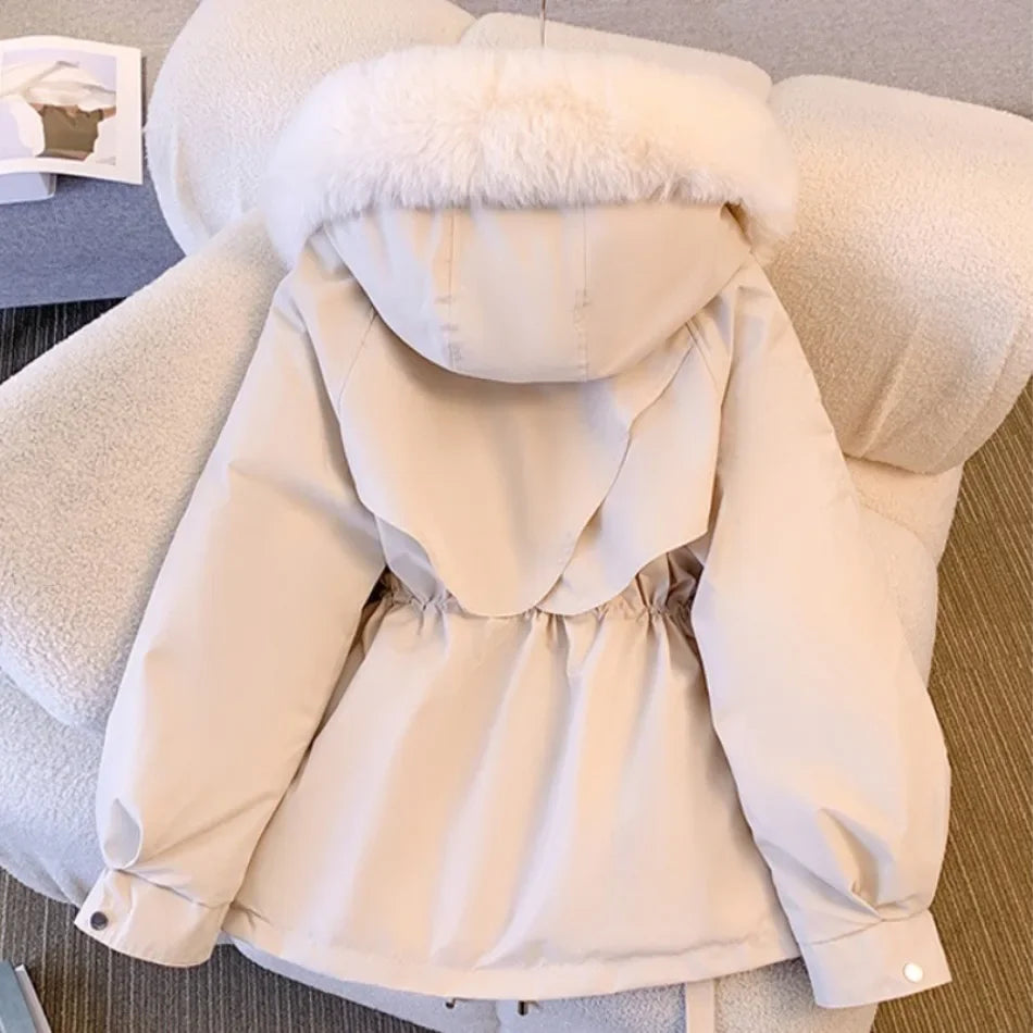 New Winter Women's Down Coat for Women, Slimming Fashionable Down Jacket with Fur Collar for Women Warm Winter Fur-lined Coat (Copy)