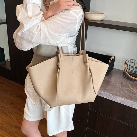 Branded Designer Shoulder Tote Bags For Women Soft PU Leather 2-IN-1 Big Capacity Shopper Tote Set|Luxury Designer Handbags