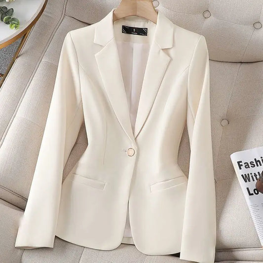 Modern Blend Boutique | Elegant Slim-Fit Women’s Blazer – Korean Inspired Tailored Office Jacket for Spring & Autumn