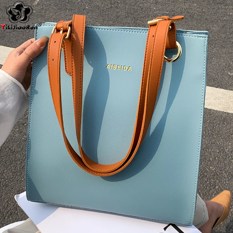 Large Capacity Handbags High Quality Leather Shoulder Bags Designer New Elegant Women Top Handle Tote Bag.
