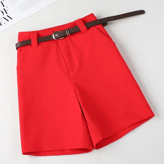 Thin Four-point Short’s/Women New Style Slim High Waist/A-line Casual Wide-leg Temperament Suit Five-point.