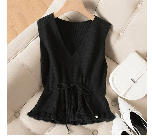 Women’s Knitted Sweater Vest – Sleeveless Pullover Jacket | Autumn Winter Warm Knit Coat | Chaleco Mujer