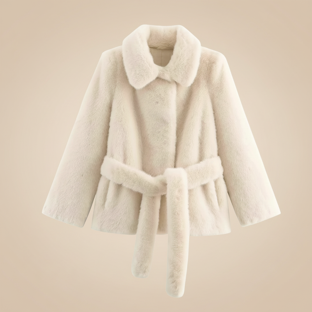 Fluffy Fashion Winter Coat’s/Solid Turn-Down Collar/Long Sleeves Pockets Lace-Up Decoration/Female Winter Casual Warm Jackets.