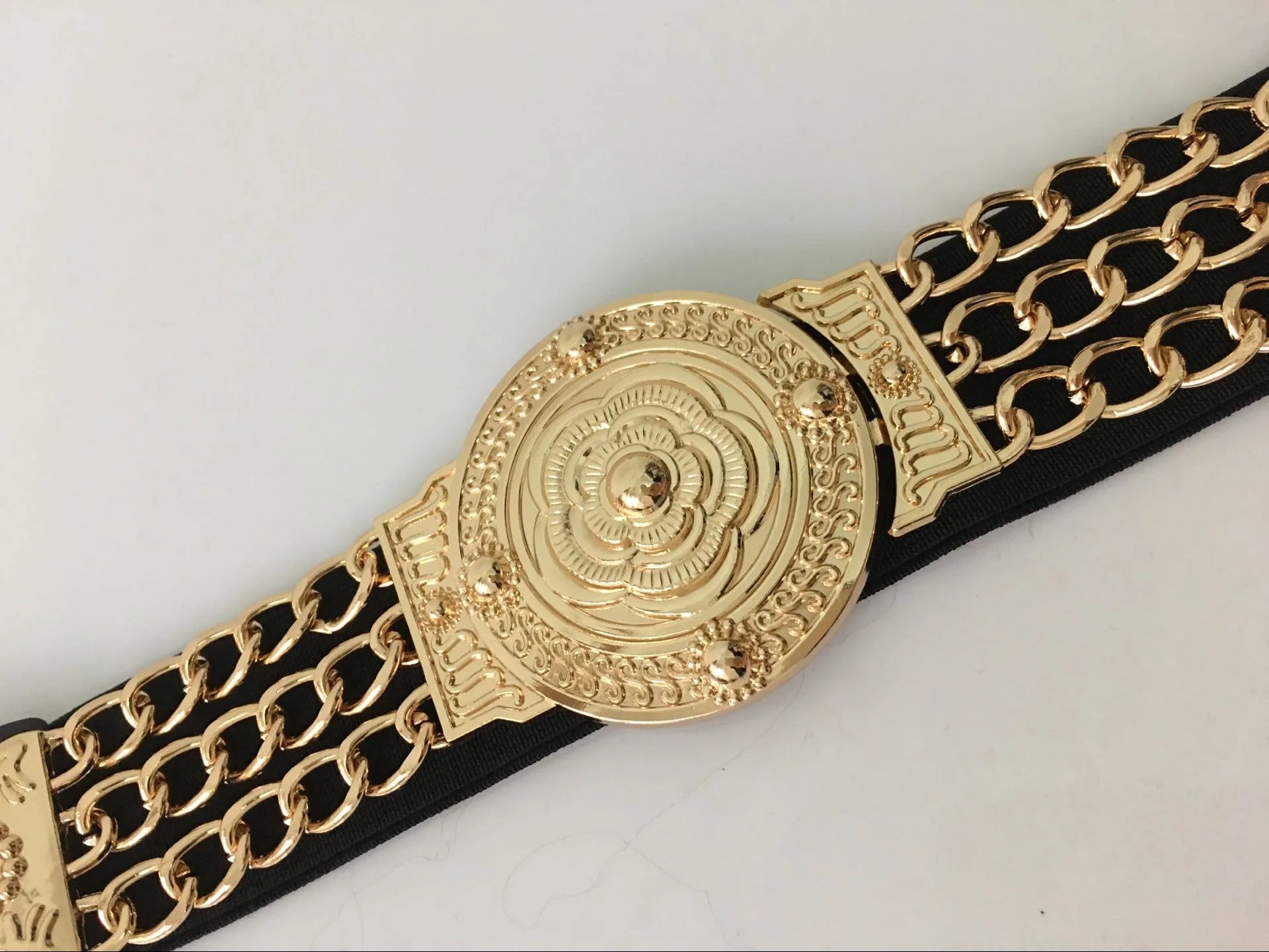 Flower Golden Belt’s/Fashion Ladies Floral/Elastic Metal Waist Belt/Female Golden Chain Belt.