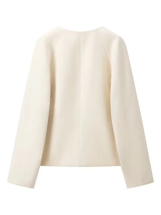 Strapped V Neck Elegant Blazer/New Long Sleeve/Metal Buckle Jacket Fashion Tide Autumn.
