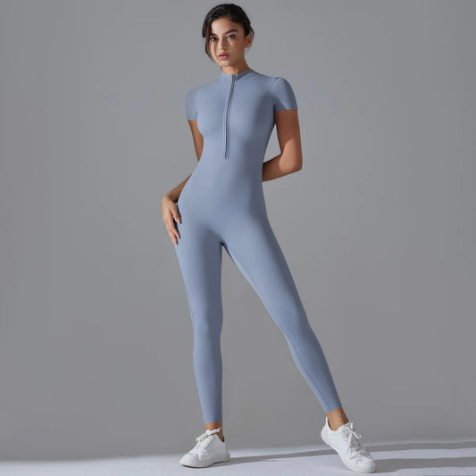 Breathable Fitness Bodysuit/Solid Stretchable Yoga Suit/Quick Drying Sport’s Wear/Women's Gym Push Up Workout.