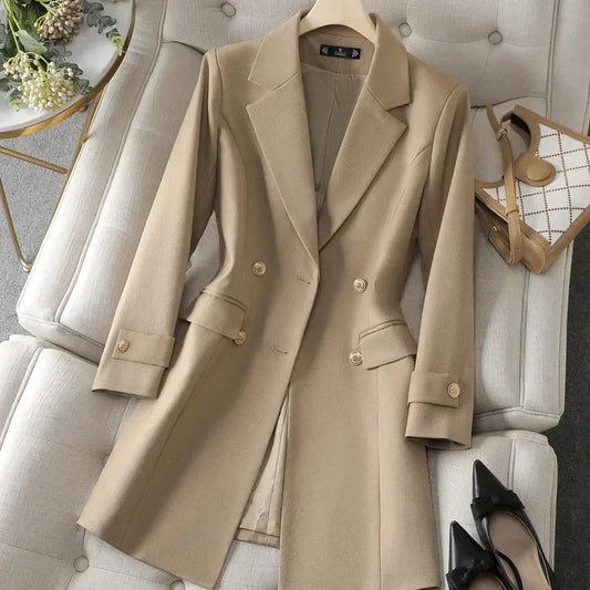 Timeless Elegance Longline Double-Breasted Blazer|Modern Blend Boutique | Elevated Women’s Workwear
